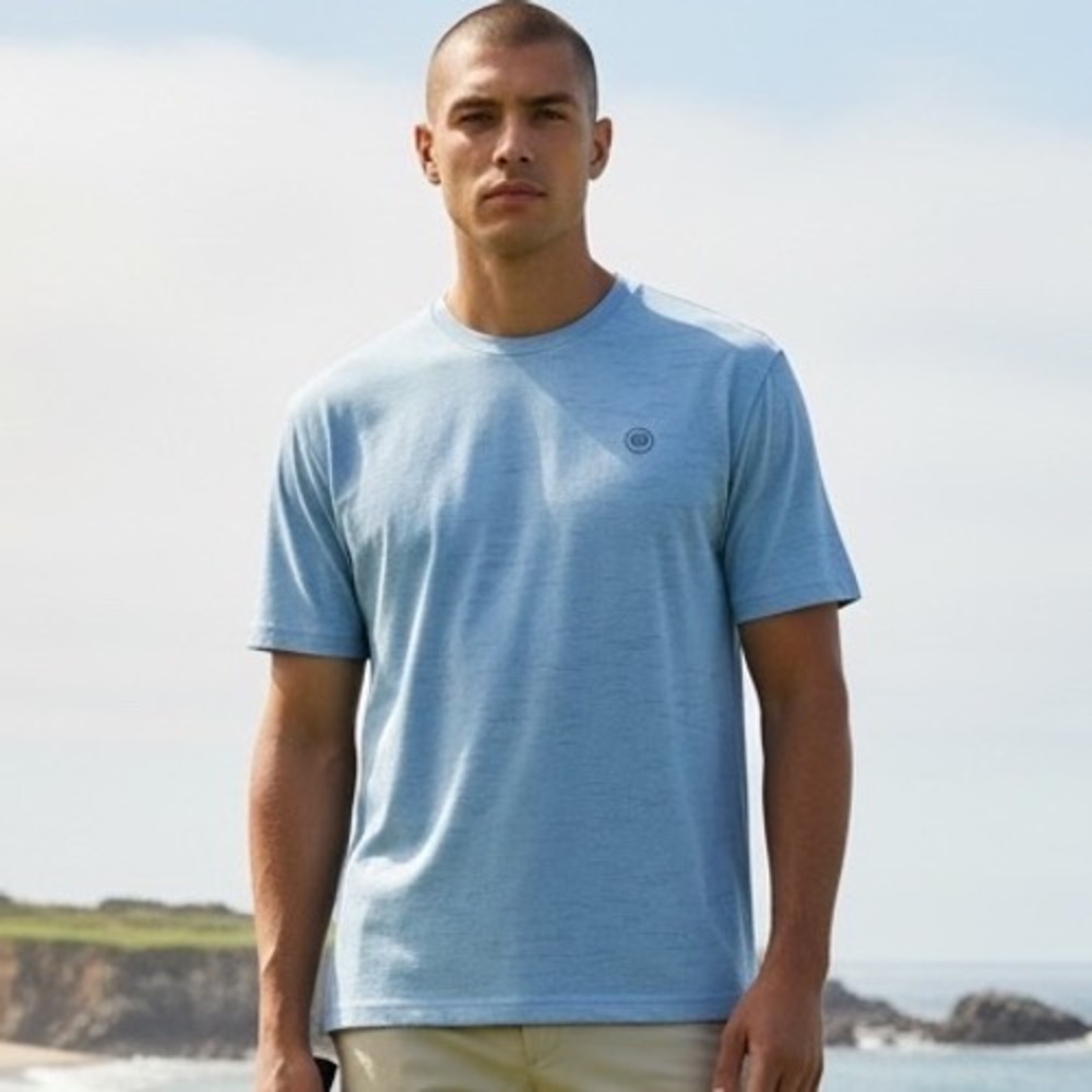 Travis Mathew Men's Scenic Vista Performance Active Tee T-Shirt Blue Size Medium
